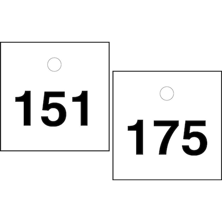 Accuform Numbered Safety Tags, Plastic, 0.31 in H x 2-1/2 in W, 25 PK TDY247WT